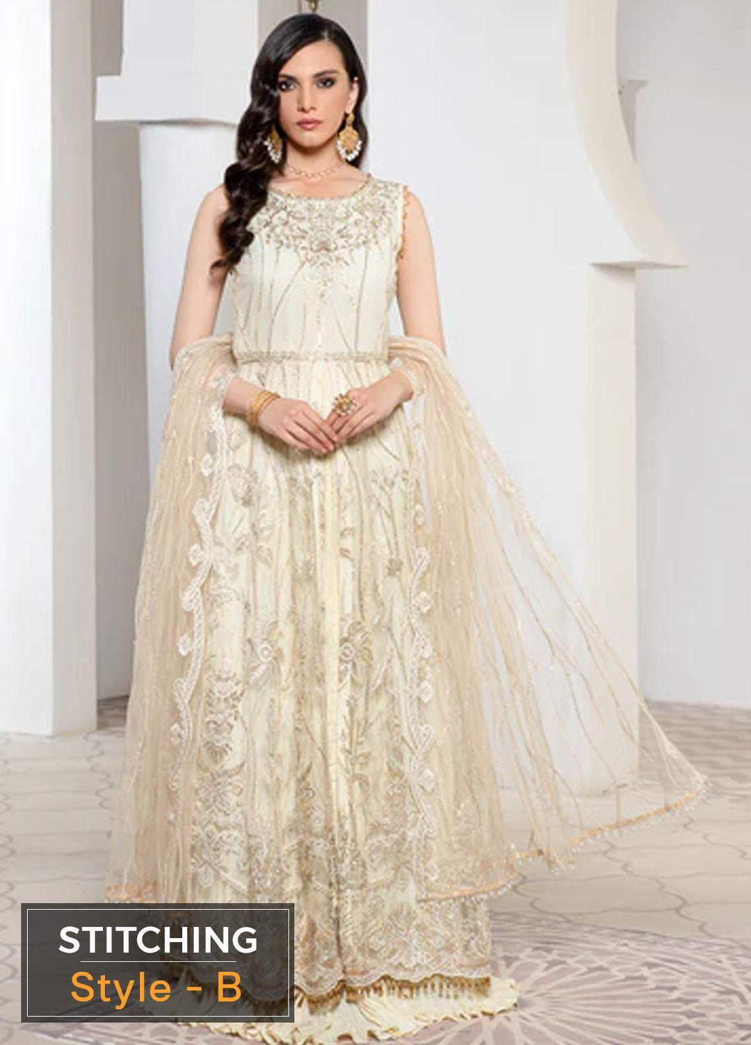 Pareesia by Zarif Embroidered  Suits Unstitched 3 Piece ZP 05 IVORY - Luxury Collection