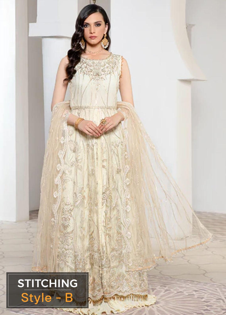Pareesia by Zarif Embroidered  Suits Unstitched 3 Piece ZP 05 IVORY - Luxury Collection