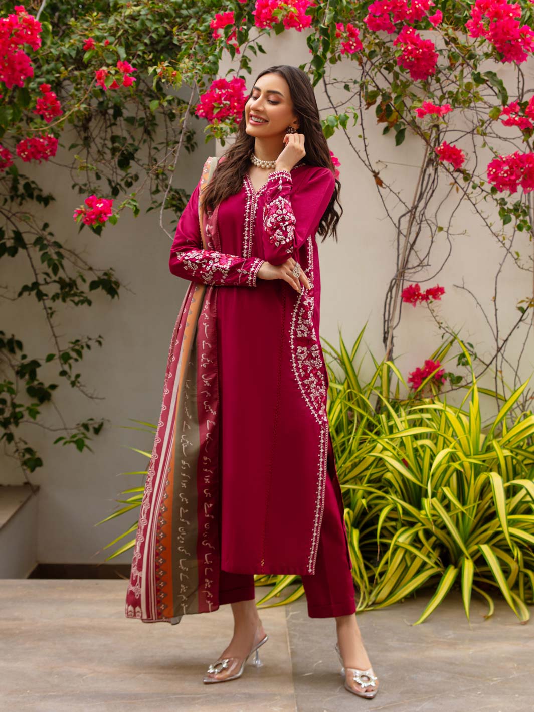 Rang e Bahar by Tng Women Pret Embroidered 2 Piece Crimson - Winter Collection