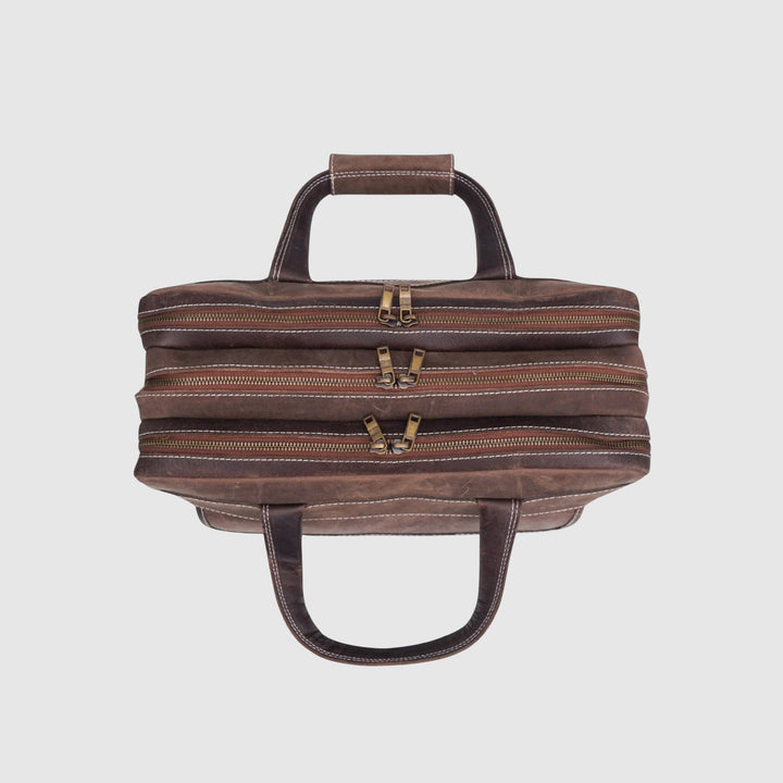 Lafanzo Unisex Imperium Leather Laptop Bag Coffee Brown - Accessories Collection