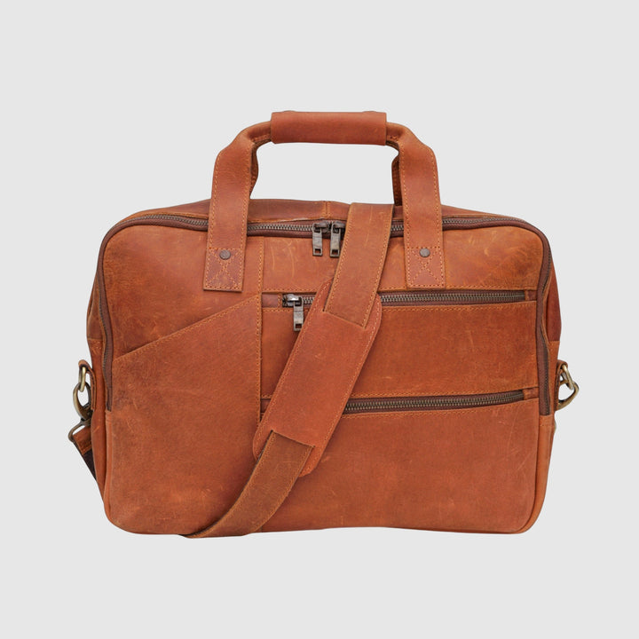 Lafanzo Unisex Leather Legacy Laptop Bag Rust Brown - Accessories Collection