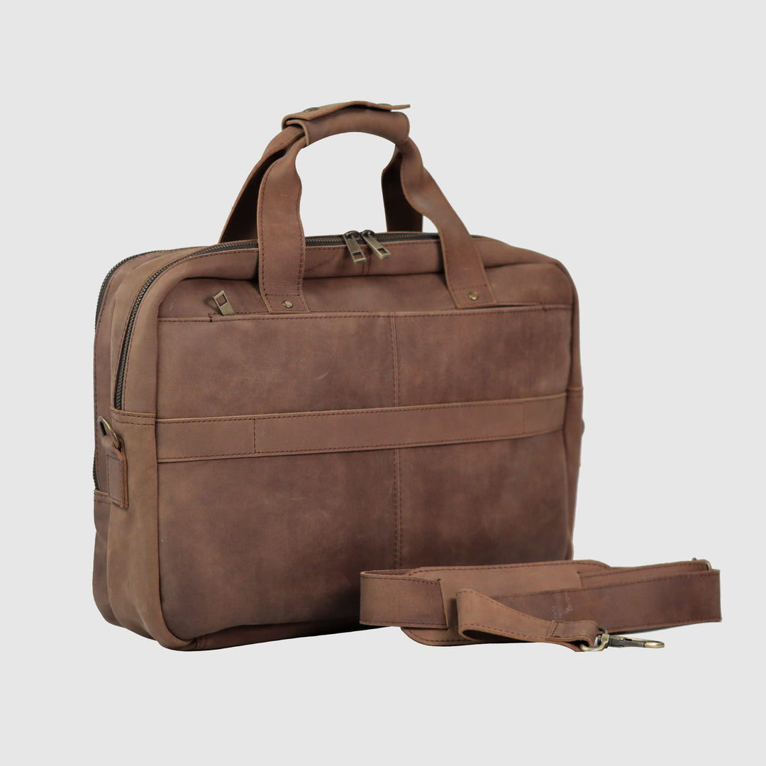 Lafanzo Unisex Leather Legacy Laptop Bag Tan Brown - Accessories Collection