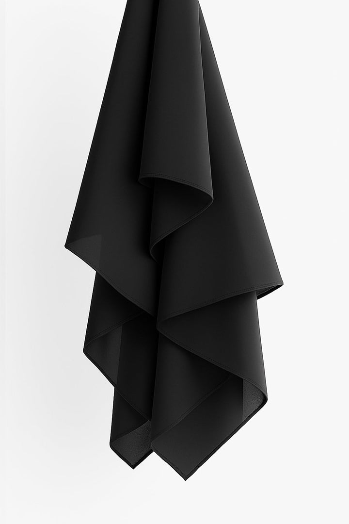 Divinely Crafted Chiffon Solids Hijab 1 Piece Black HJ-CHF-001 - Summer Collection