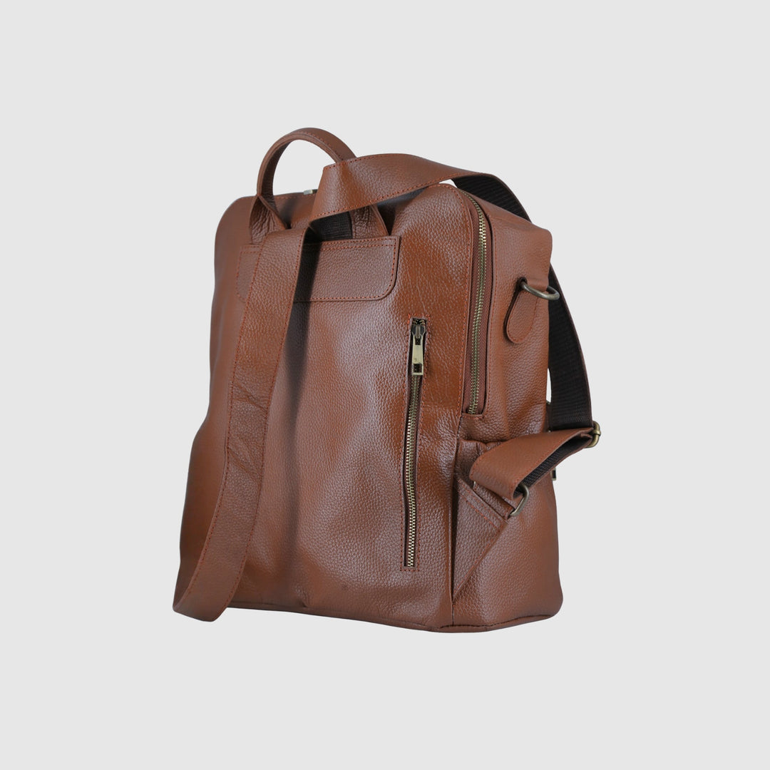 Lafanzo Unisex Leather Lunara Ladies Backpack Tan - Accessories Collection