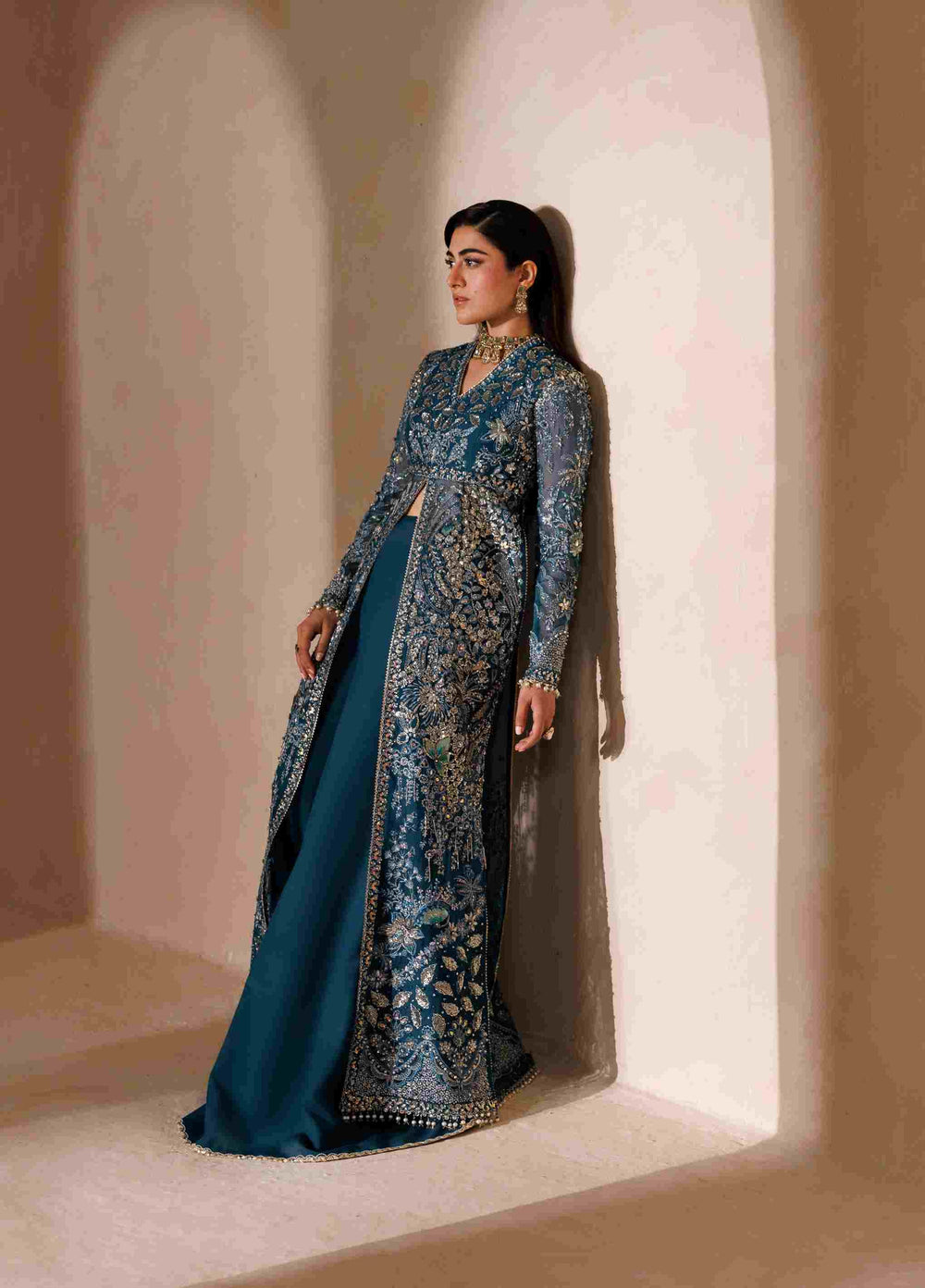Sardinia Brides Unstitched Hand work Organza 4 Piece Suit SR26UB Sylvia 1805 - Wedding Collection