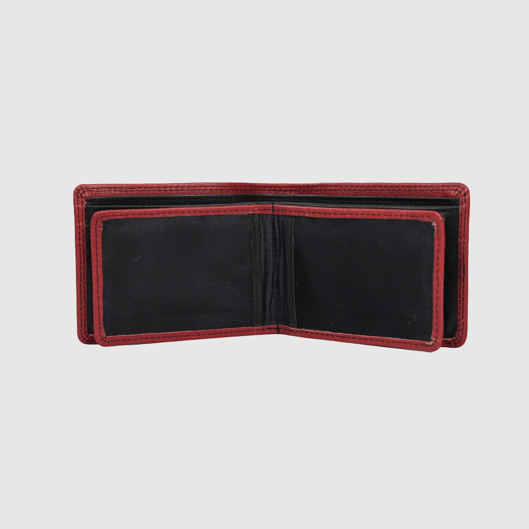 Lafanzo Unisex Leather LO Padded Wallet Red & Black - Accessories Collection