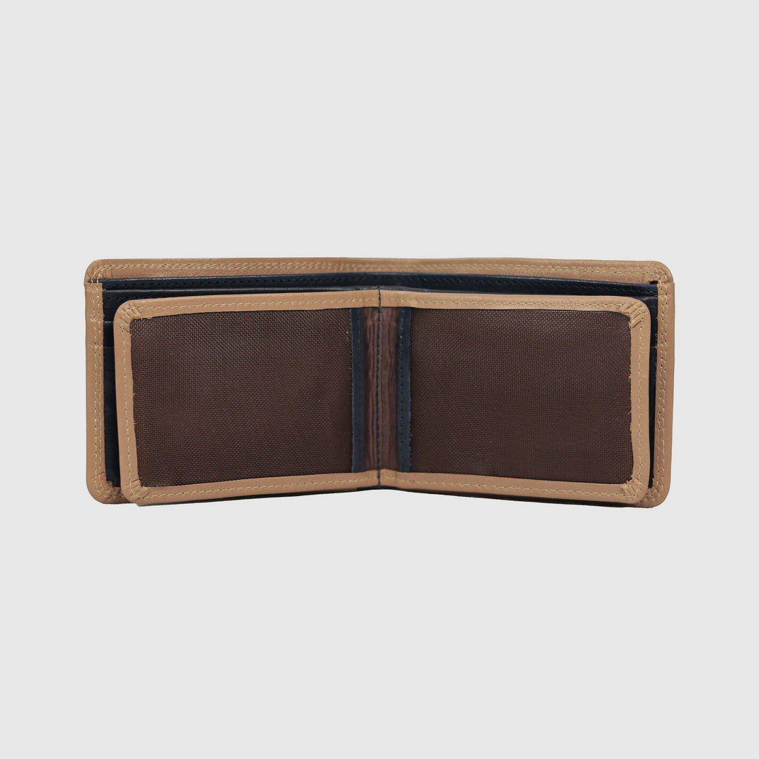 Lafanzo Unisex Leather LO Padded Wallet Beige & Blue - Accessories Collection