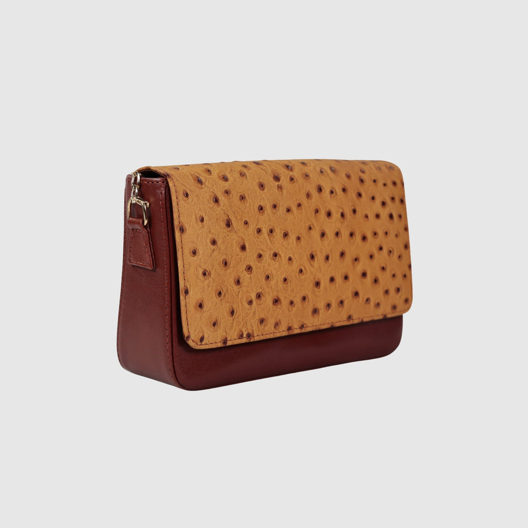 Lafanzo Unisex Leather Ostrina Clutch Bag Tawny Brown - Accessories Collection