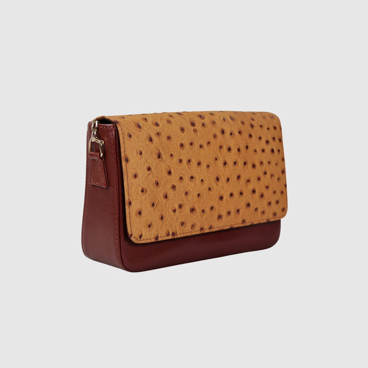 Lafanzo Unisex Leather Ostrina Clutch Bag Tawny Brown - Accessories Collection