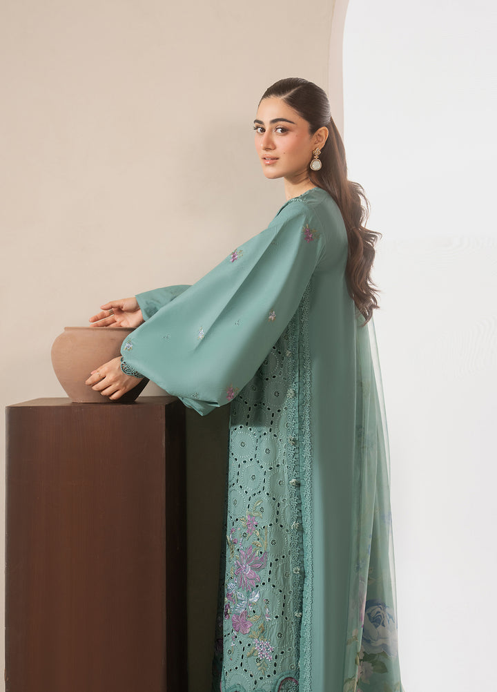 E-Craft by Elaf Unstitched Embroidered Lawn 3 Piece Suit EHC-1B Willow - Casual Collection