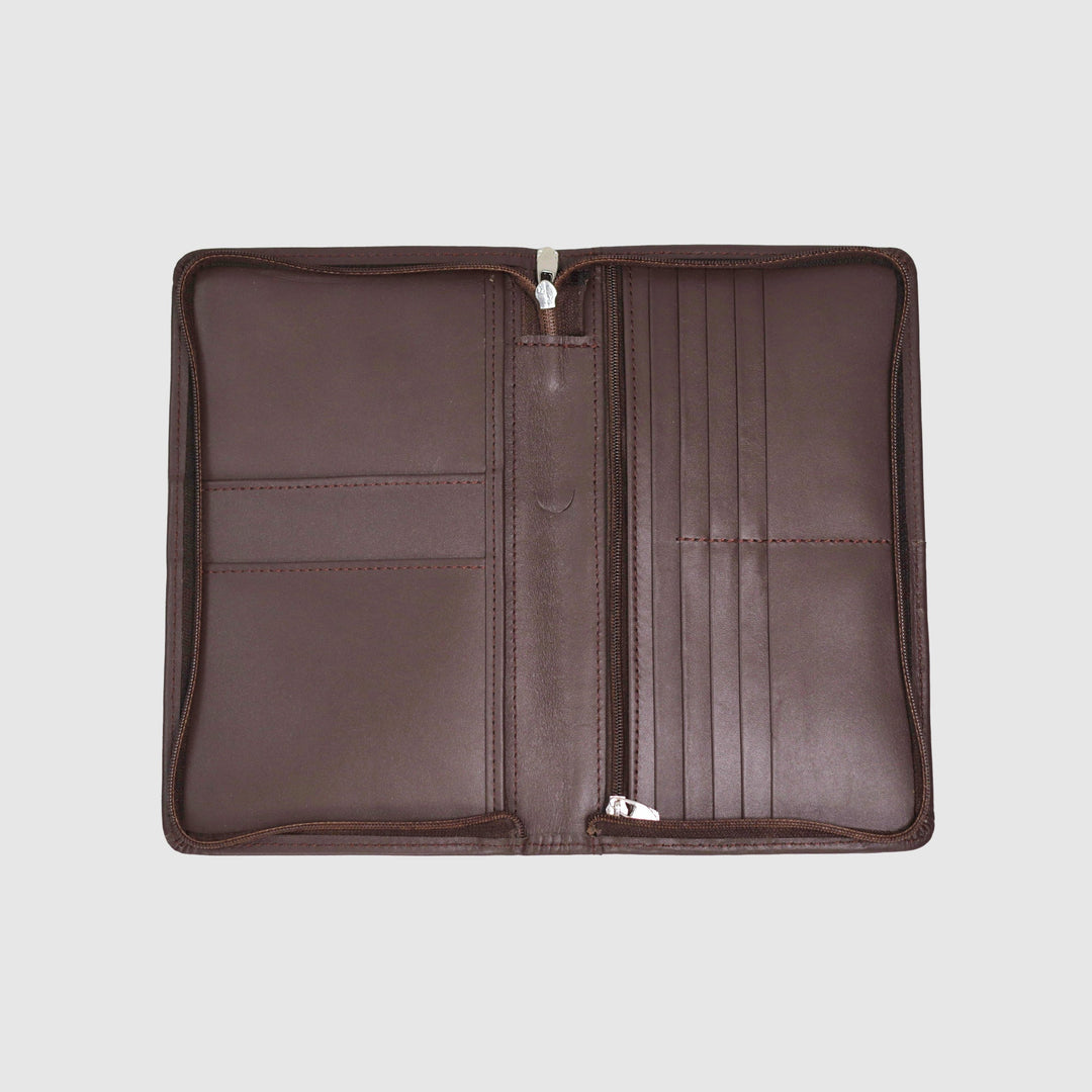 Lafanzo Unisex Leather Montclair Travel Wallet Brown - Accessories Collection