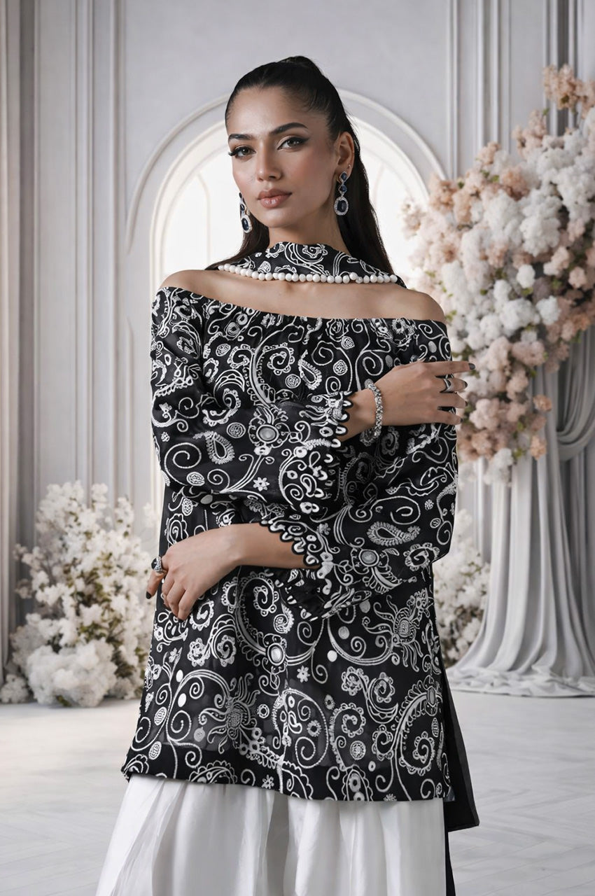 Mehr From Nizka By Nida Rehan RTW Embroidered Butter Silk 2 Piece Suit Zera - Festive Collection