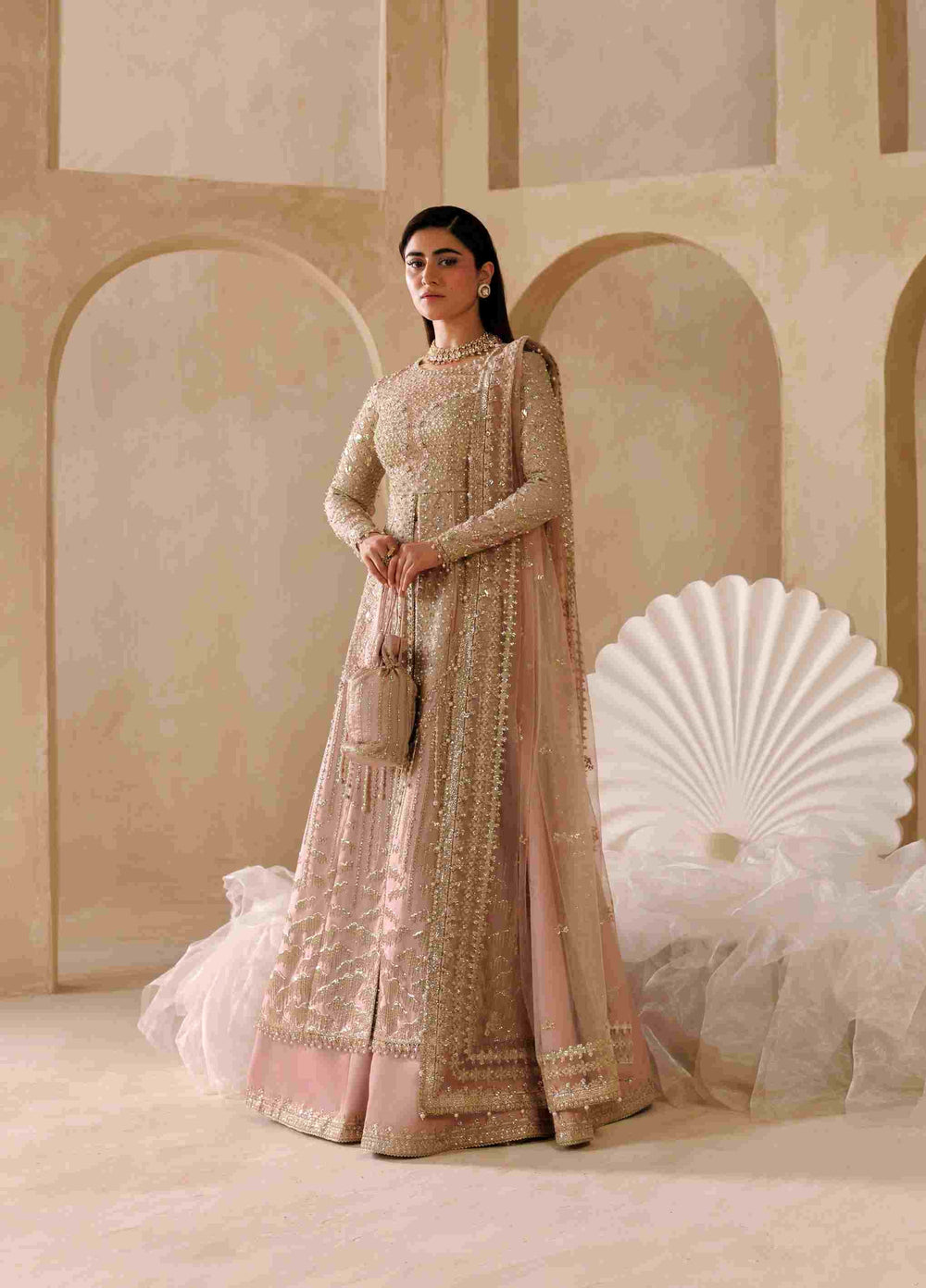 Sardinia Brides Unstitched Hand work Tissue Silk 3 Piece Suit SR26UB Elara 1806 - Wedding Collection