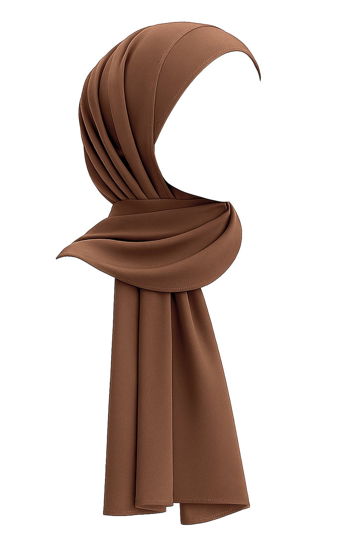 Divinely Crafted Chiffon Solids Hijab 1 Piece Dark Brown HJ-CHF-006 - Summer Collection