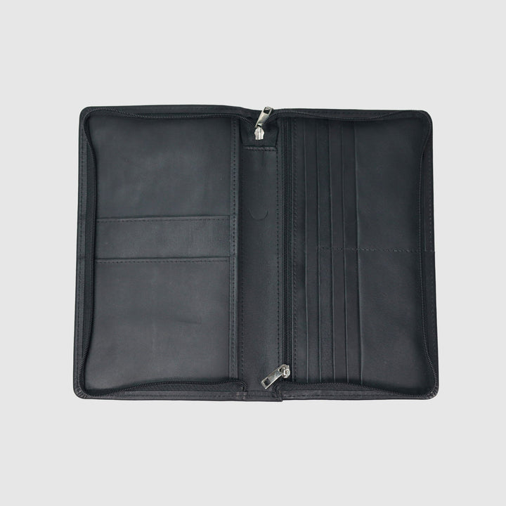 Lafanzo Unisex Leather Montclair Travel Wallet Black - Accessories Collection