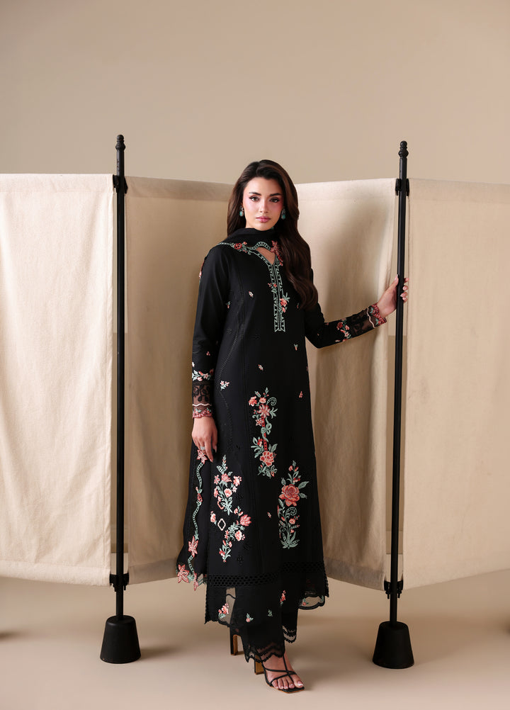 Azure Unstitched Embroidered Lawn 3 Piece Suit Black Peony - Festive Collection