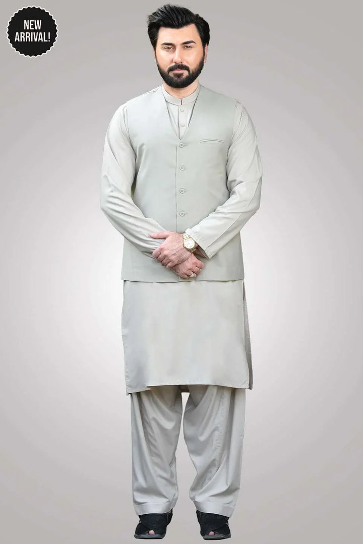 Firdous Mens Waist Coat Solids Cotton MWC-010-D-08 - Summmer Collection