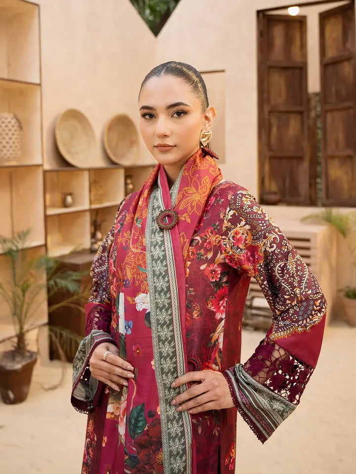 Dastaan by Menaal Unstitched Printed Lawn 3 Piece Suit ML26ULS DP-01B - Festive Collection