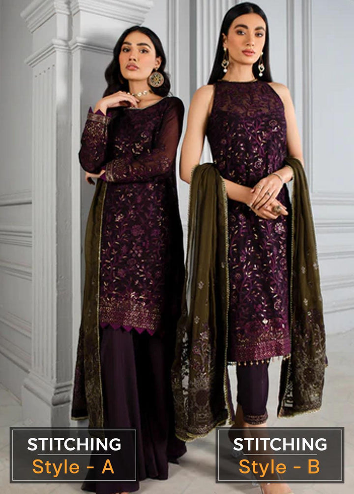Misaal By Zarif Embroidered  Suits Unstitched 3 Piece Z-07 SAPPHIRE - Luxury Collection