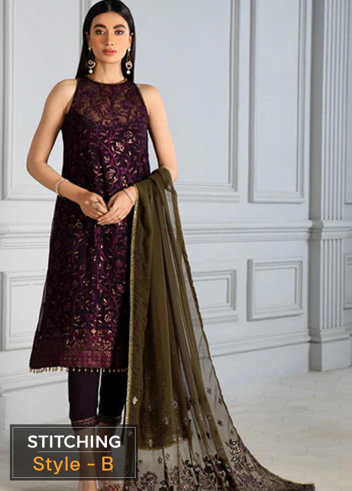 Misaal By Zarif Embroidered  Suits Unstitched 3 Piece Z-07 SAPPHIRE - Luxury Collection