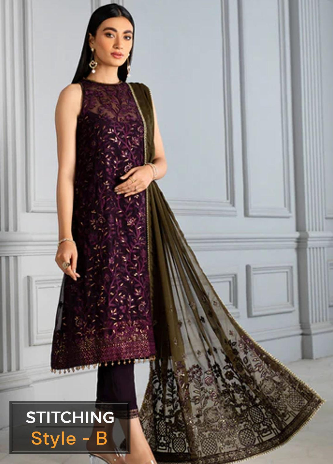 Misaal By Zarif Embroidered  Suits Unstitched 3 Piece Z-07 SAPPHIRE - Luxury Collection