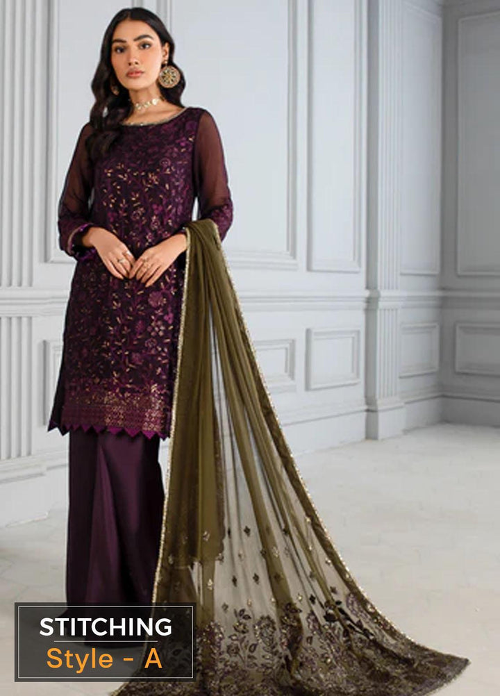 Misaal By Zarif Embroidered  Suits Unstitched 3 Piece Z-07 SAPPHIRE - Luxury Collection