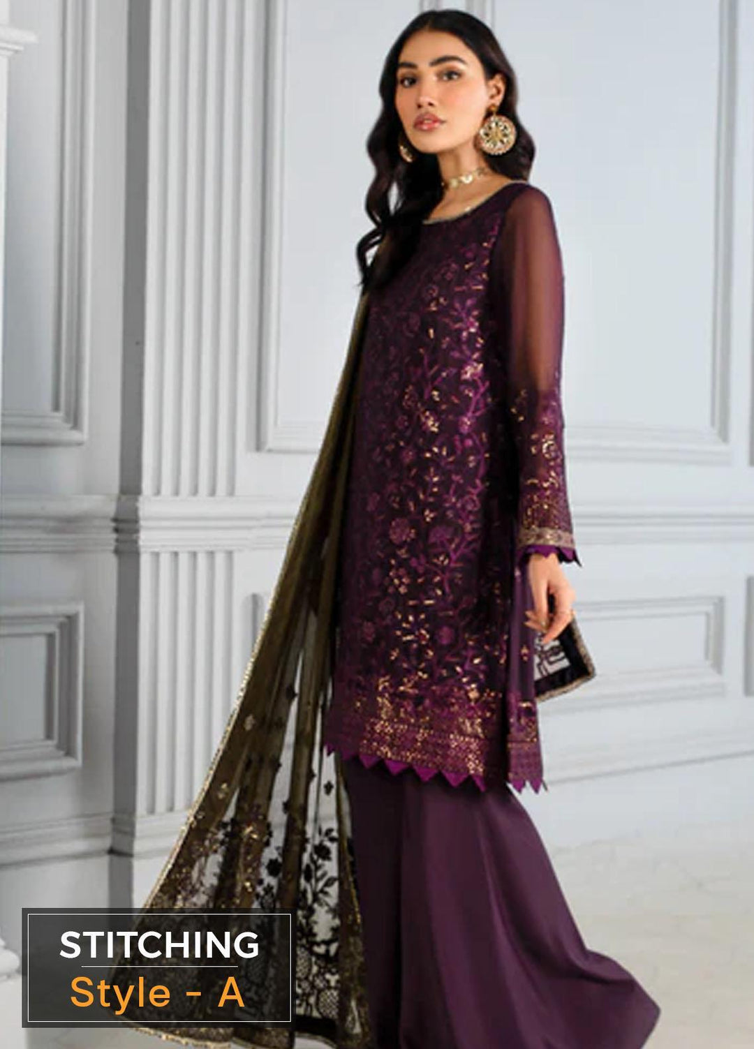 Misaal By Zarif Embroidered  Suits Unstitched 3 Piece Z-07 SAPPHIRE - Luxury Collection