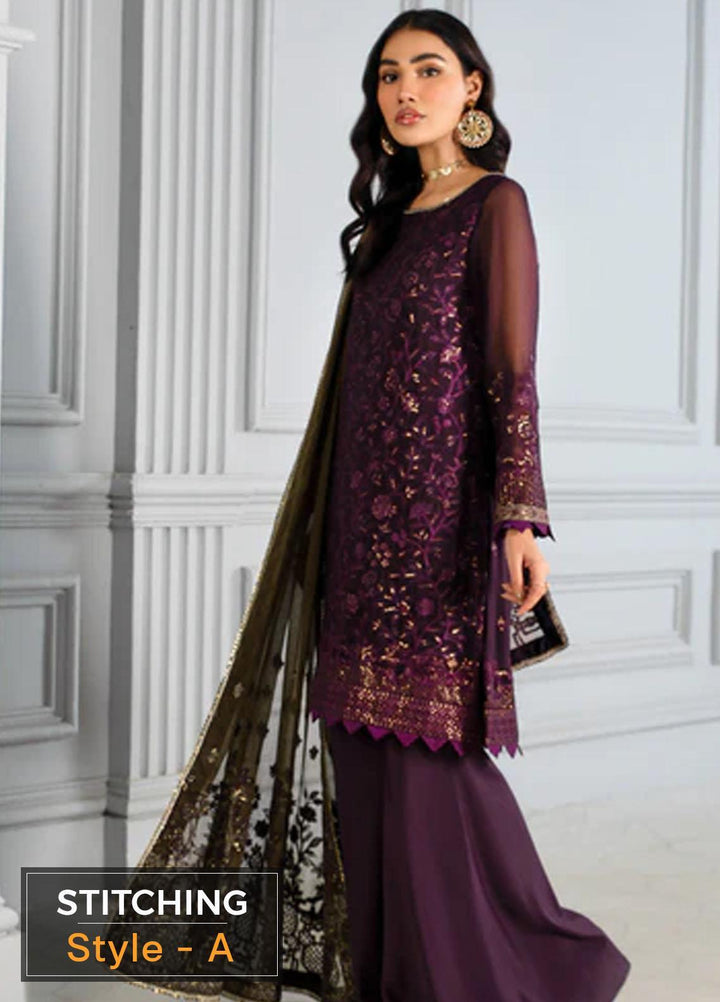 Misaal By Zarif Embroidered  Suits Unstitched 3 Piece Z-07 SAPPHIRE - Luxury Collection