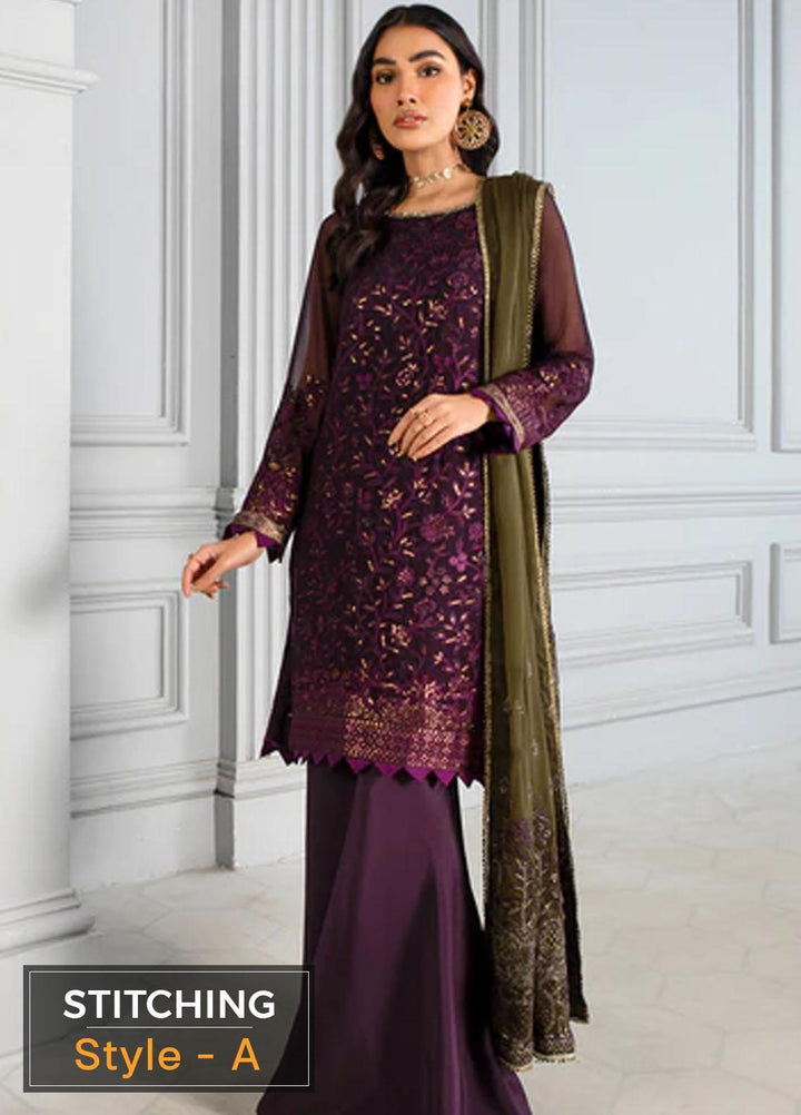 Misaal By Zarif Embroidered  Suits Unstitched 3 Piece Z-07 SAPPHIRE - Luxury Collection