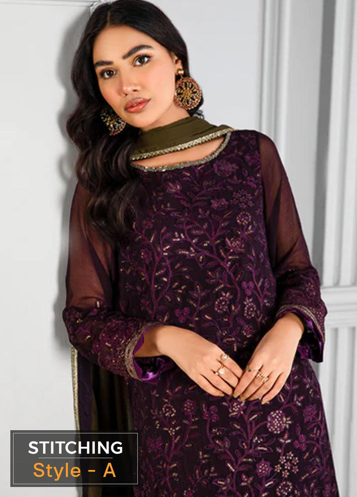 Misaal By Zarif Embroidered  Suits Unstitched 3 Piece Z-07 SAPPHIRE - Luxury Collection