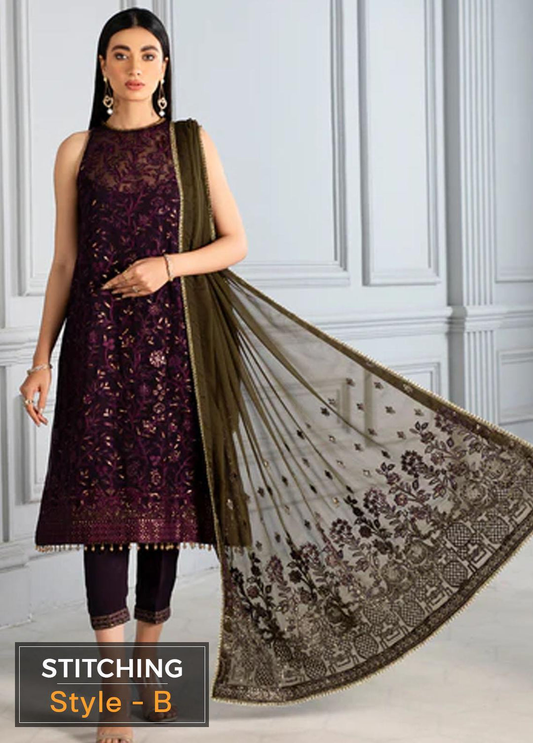 Misaal By Zarif Embroidered  Suits Unstitched 3 Piece Z-07 SAPPHIRE - Luxury Collection