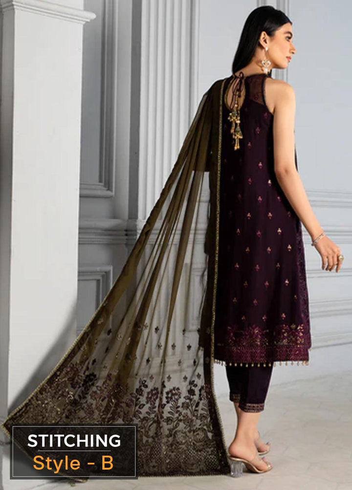 Misaal By Zarif Embroidered  Suits Unstitched 3 Piece Z-07 SAPPHIRE - Luxury Collection