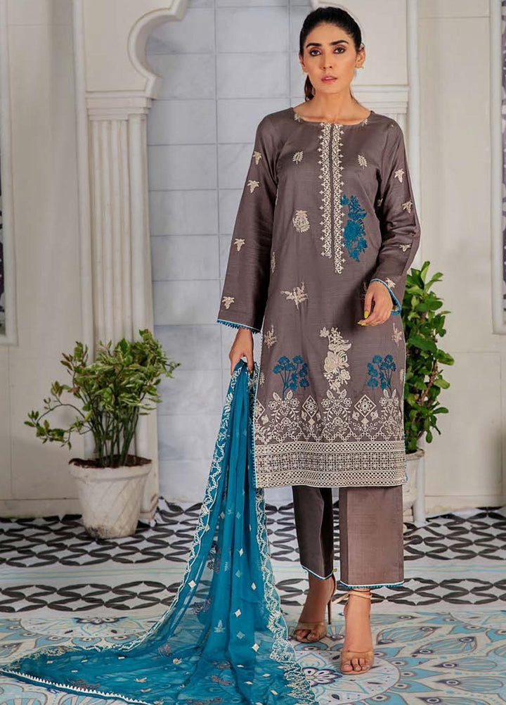 Noir By Humdum Embroidered Linen Suits Unstitched 3 Piece HD22N D-07 - Winter Collection