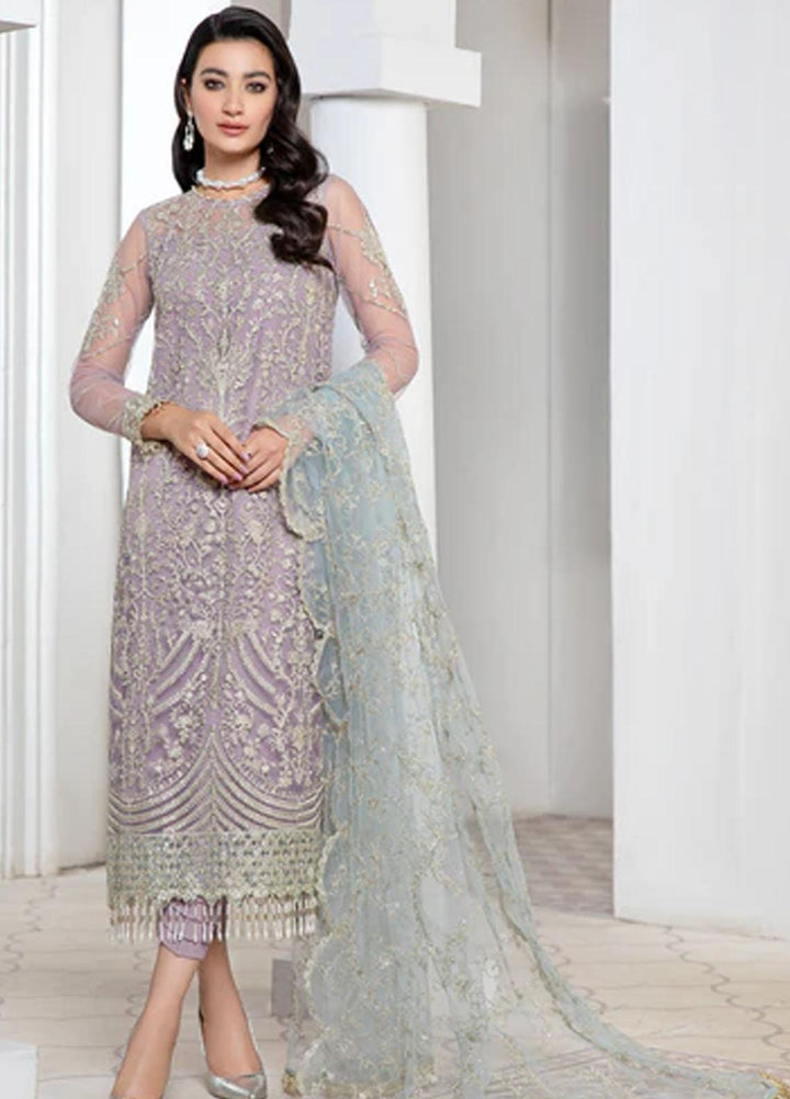 Pareesia by Zarif Embroidered  Suits Unstitched 3 Piece ZR25UF ZP 07 LILAC - Luxury Collection