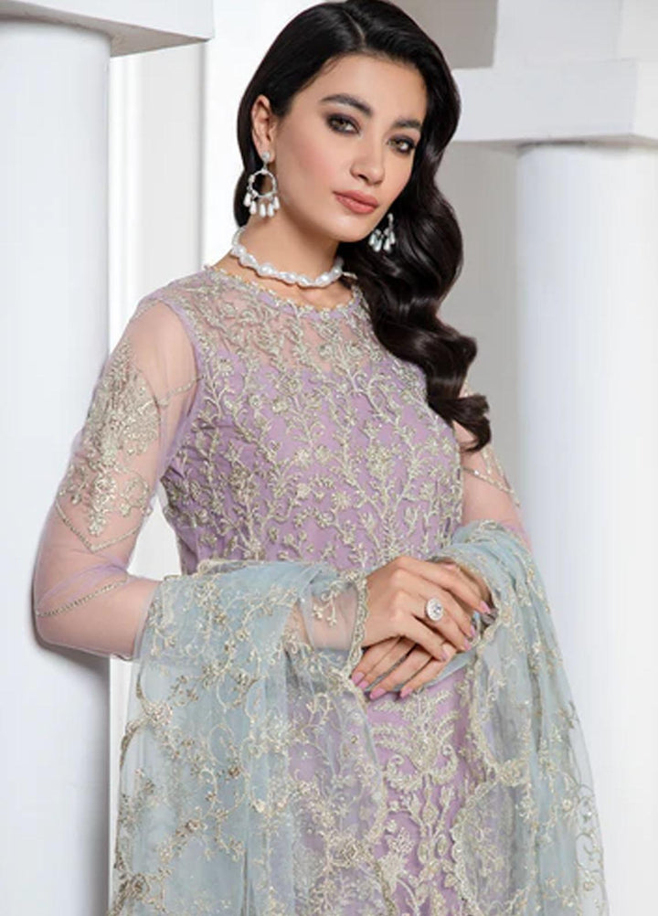Pareesia by Zarif Embroidered  Suits Unstitched 3 Piece ZR25UF ZP 07 LILAC - Luxury Collection