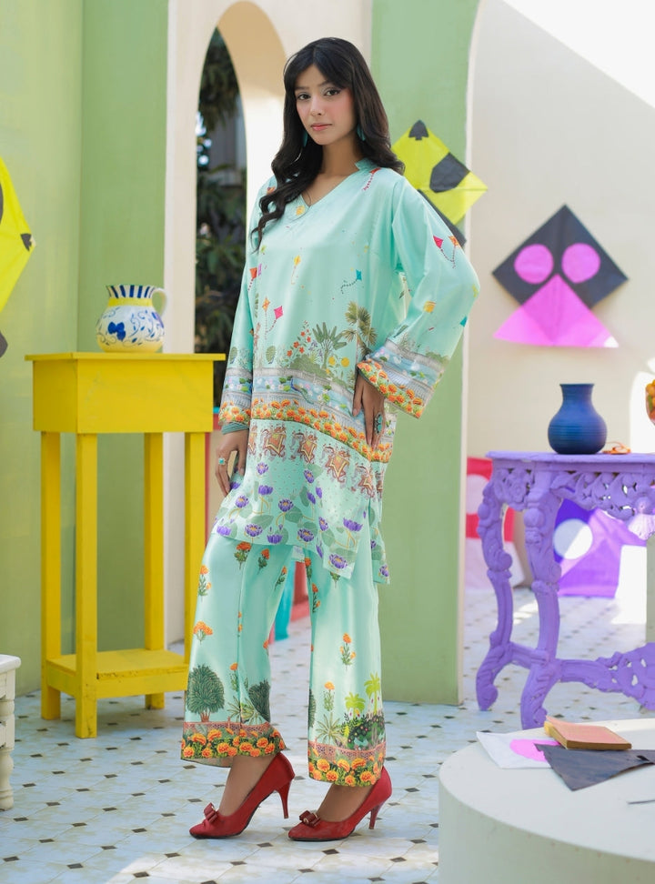 Printnation by Anayra Amal RTW Printed Poly Raw Silk 2 Piece Rang Patang - Casual Collection