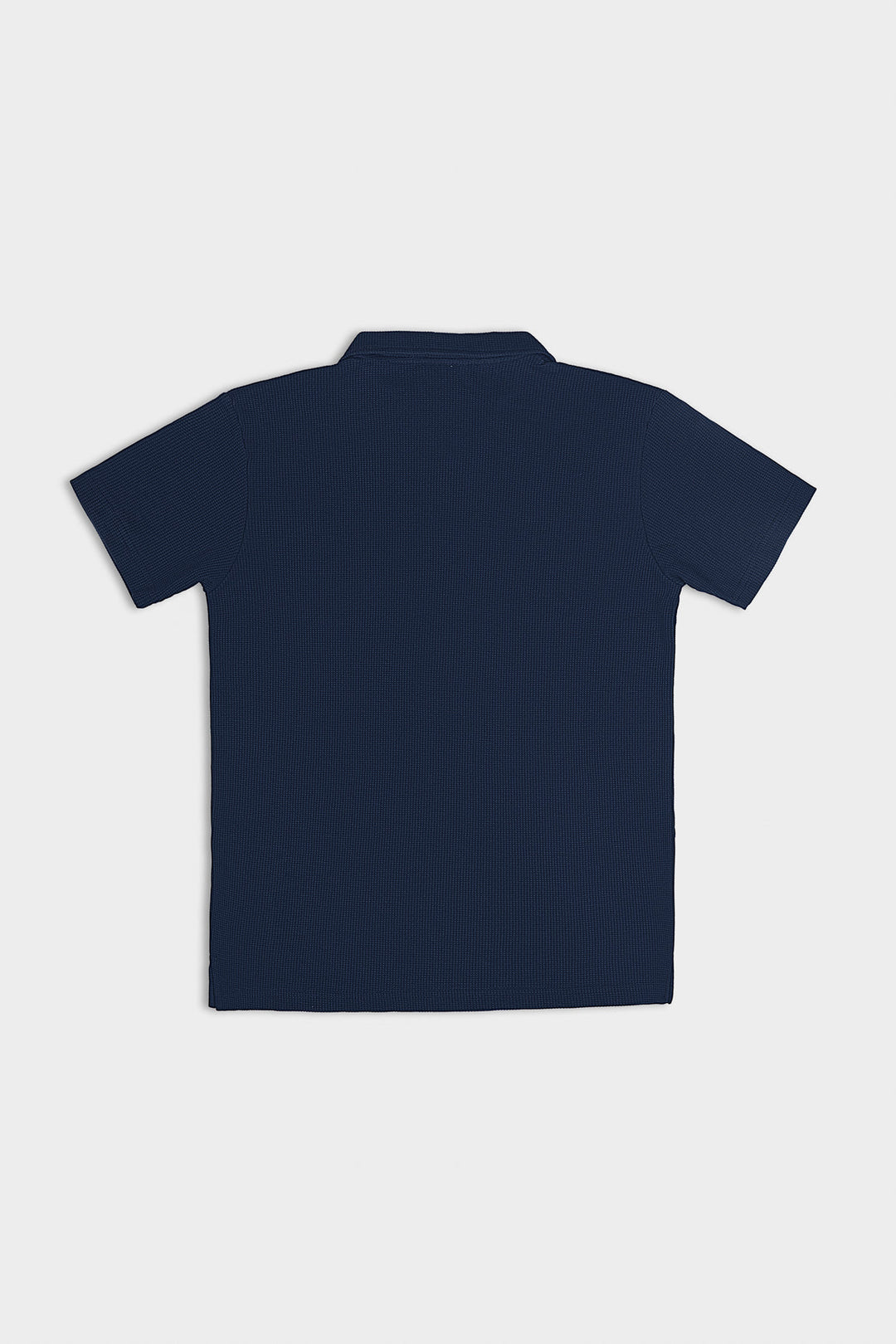 Muraqsh Ready To Wear Solids Cotton Men Navy Blue Waffle Revere Polo ABD-NBWRP - Summer Collection