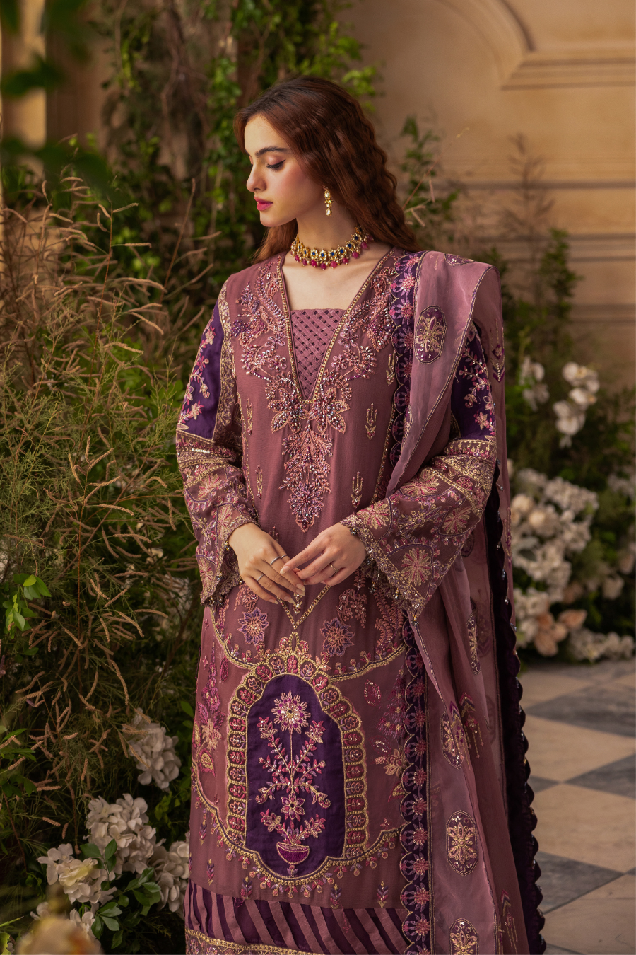 Zebtan Women Unstitched Embroidered Chiffon 3 Piece Suit ZC-08 Festive Collection