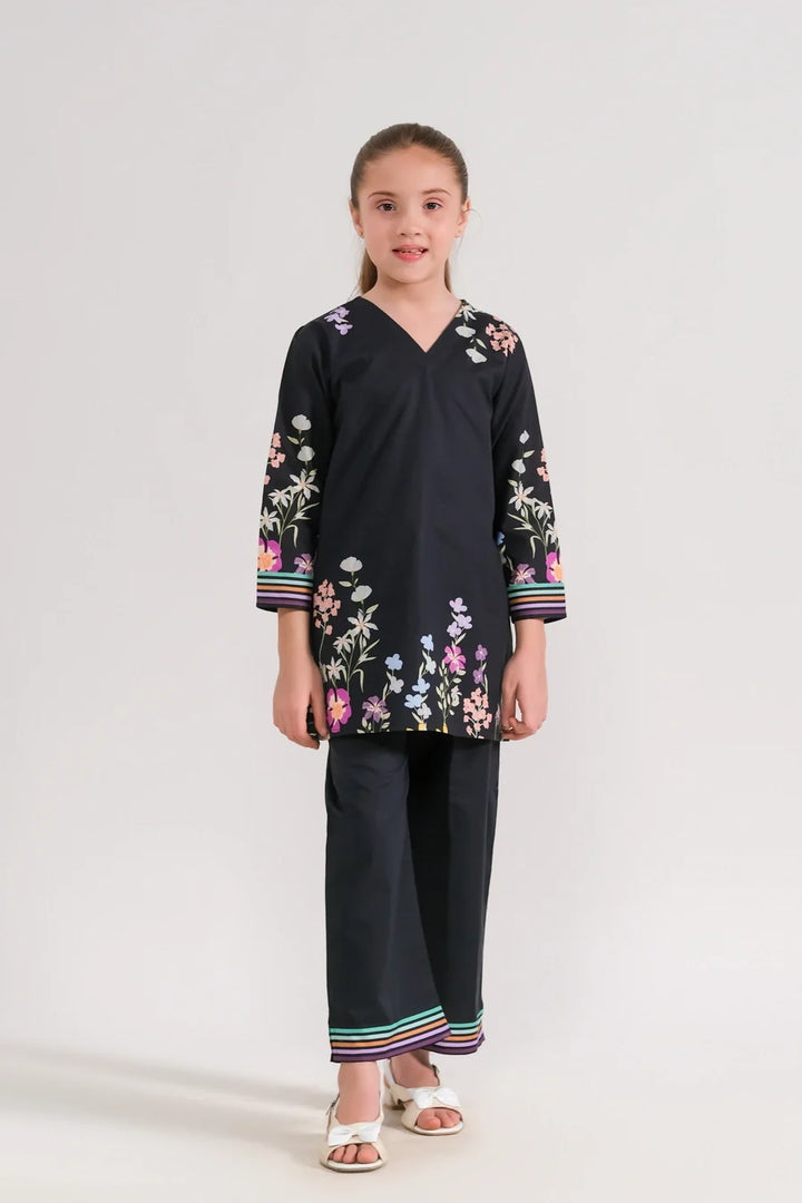 Dhaga Kids Pret Printed Poly lawn 2 Piece Floral Nocturne SPD25K - Summer Collection