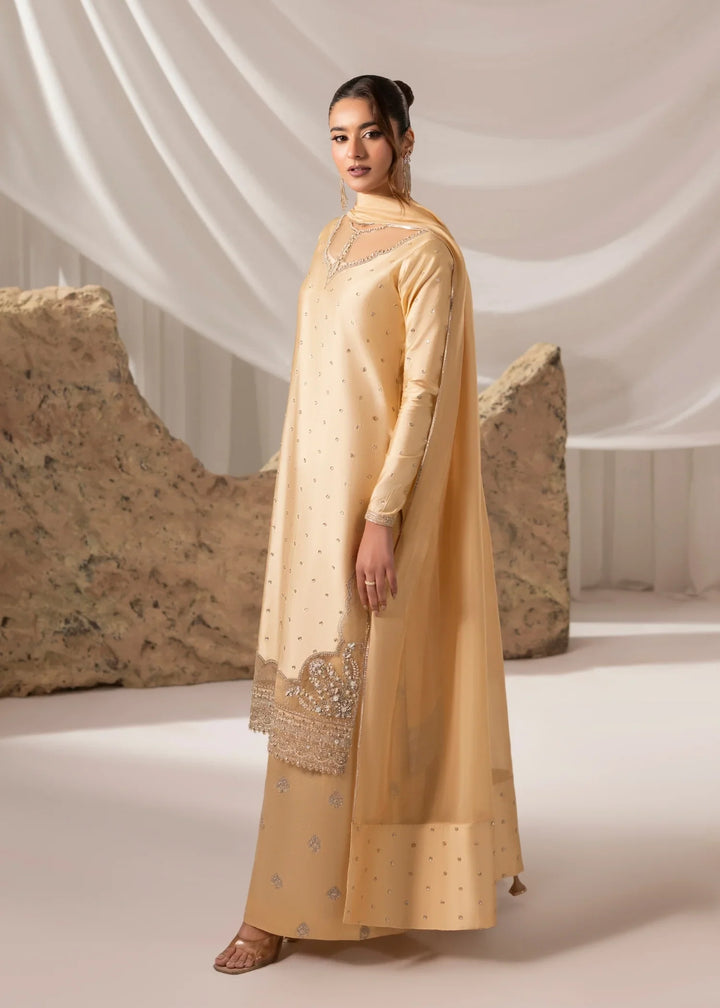Celeste by Jamni RTW Embroidered Sheesha Silk 3 Piece Suit DAFFODIL Festive Collection