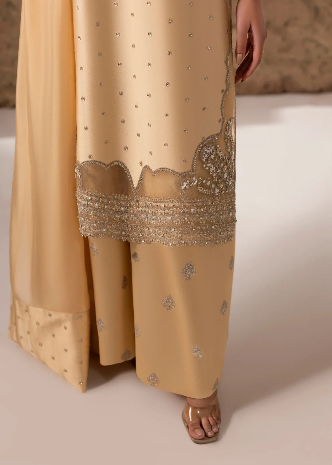 Celeste by Jamni RTW Embroidered Sheesha Silk 3 Piece Suit DAFFODIL Festive Collection
