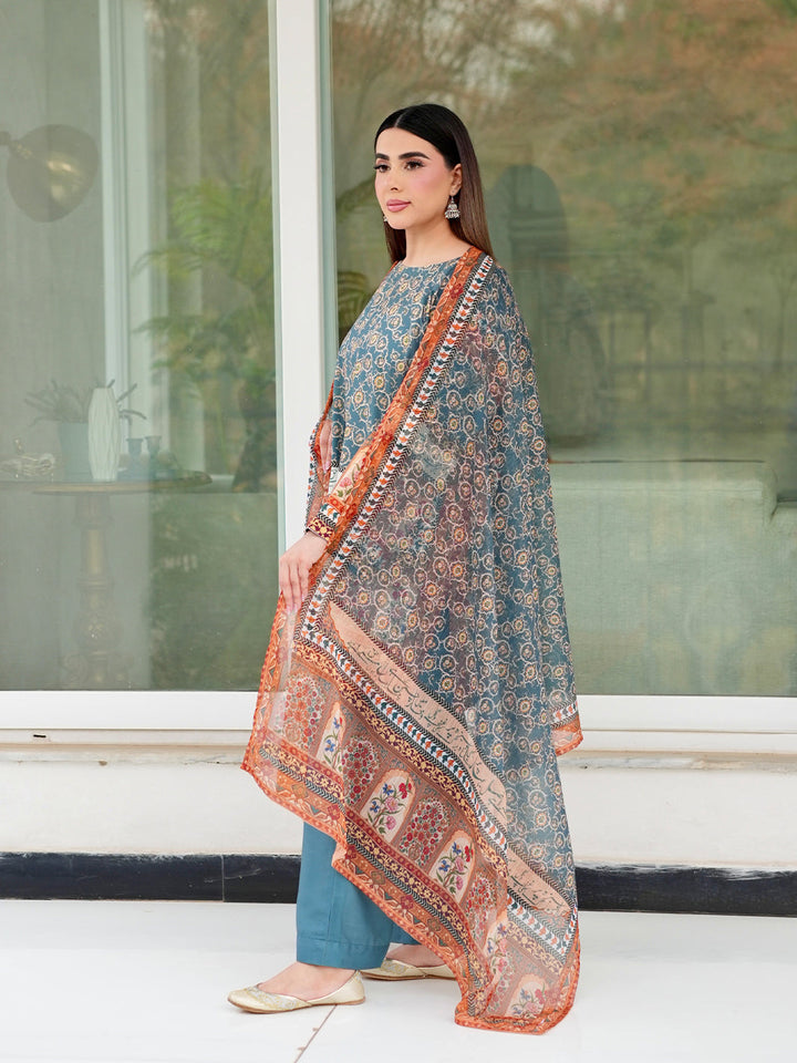 TNG Women Luxury Pret Printed Crepe 3 Piece Suit Mehraab - Casual Collection