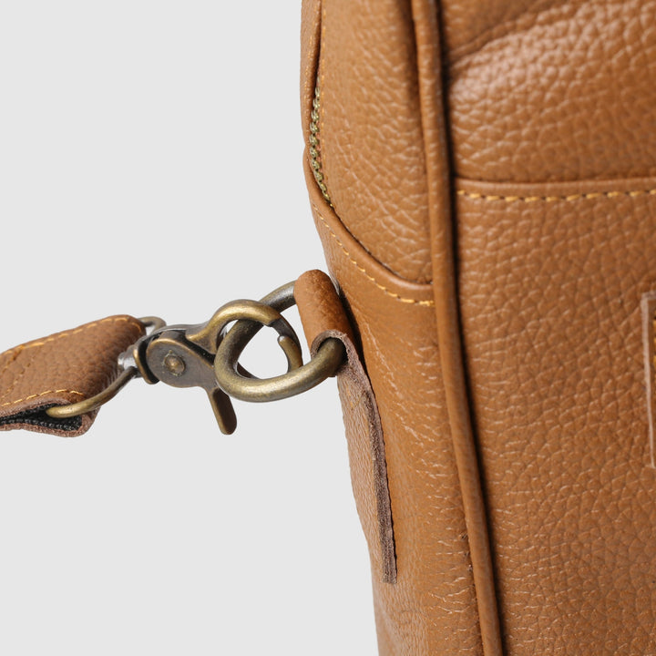 Lafanzo Unisex Leather Executive Laptop Bag Tan - Accessories Collection