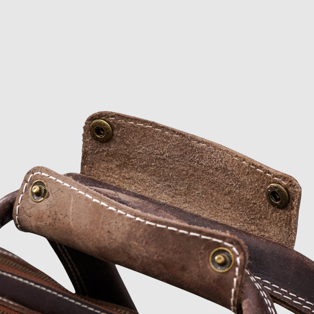 Lafanzo Unisex Imperium Leather Laptop Bag Coffee Brown - Accessories Collection