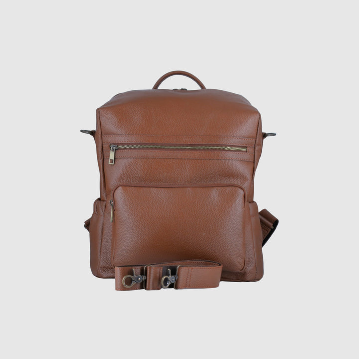 Lafanzo Unisex Leather Lunara Ladies Backpack Tan - Accessories Collection