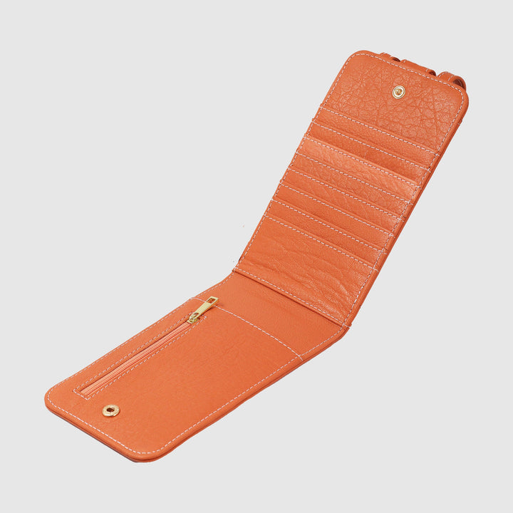 Lafanzo Unisex Leather Femora Crossbody Phone Pouch Orange - Accessories Collection