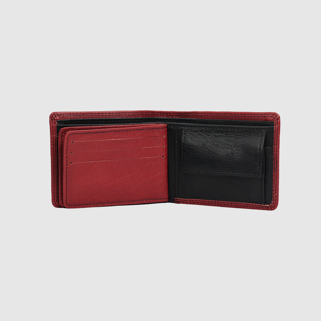 Lafanzo Unisex Leather LO Padded Wallet Red & Black - Accessories Collection