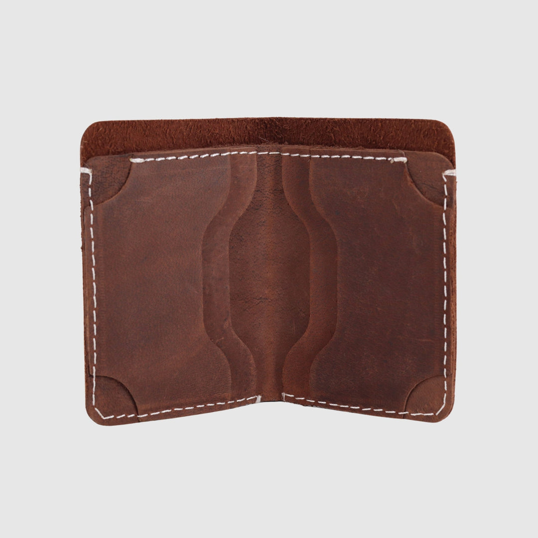 Lafanzo Unisex Leather LO Mini Fold Wallet Dark Rust Brown - Accessories Collection