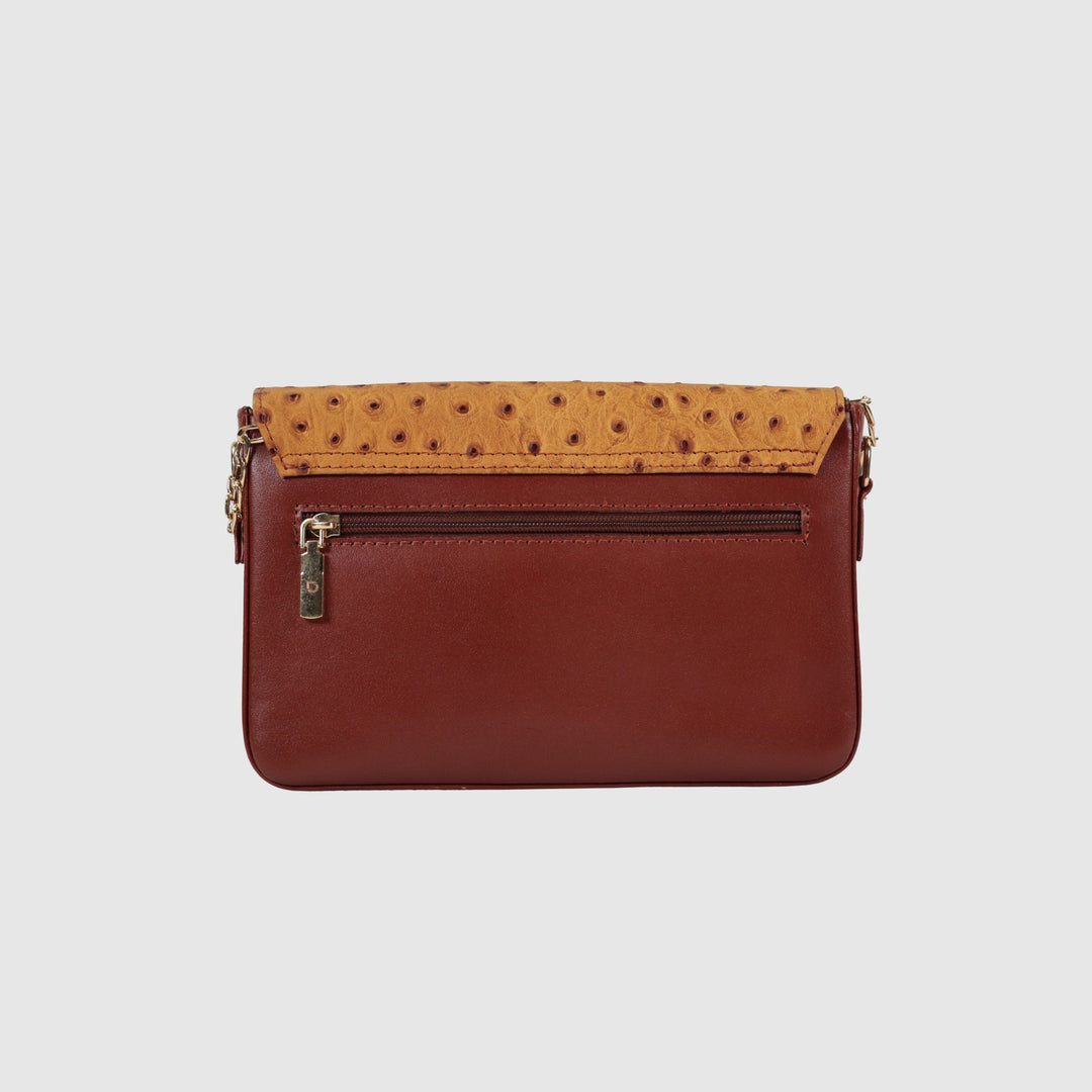 Lafanzo Unisex Leather Ostrina Clutch Bag Tawny Brown - Accessories Collection