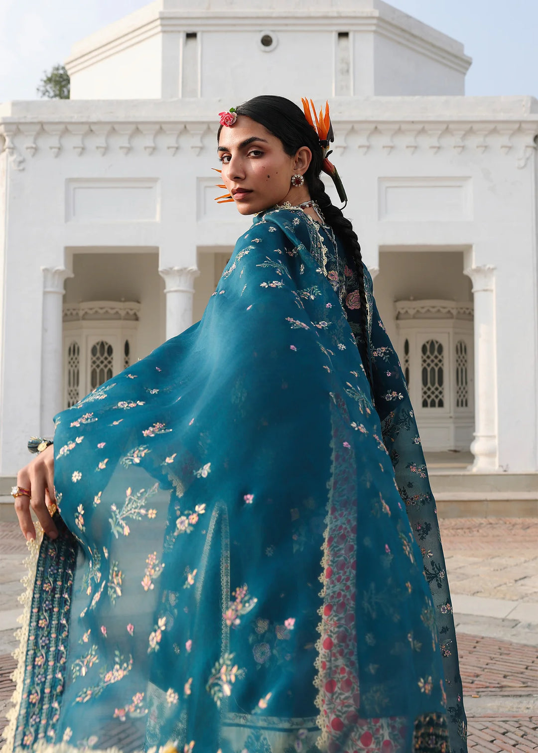 Kalabagh by Hussain Rehar Unstitched Embroidered Luxury Lawn 3 Piece Suit HR26UKL D11 Azraq - Festive Collection